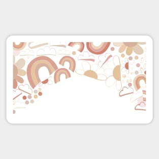 Baby shower rainbow, cloud and daisies Sticker